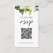 Carte D'accompagnement Code QR élégant Mariage vert RSVP (Devant)