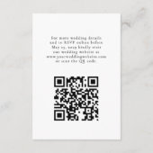 Carte D'accompagnement Code QR élégant Monogram Crest Détails du Mariage (Dos)