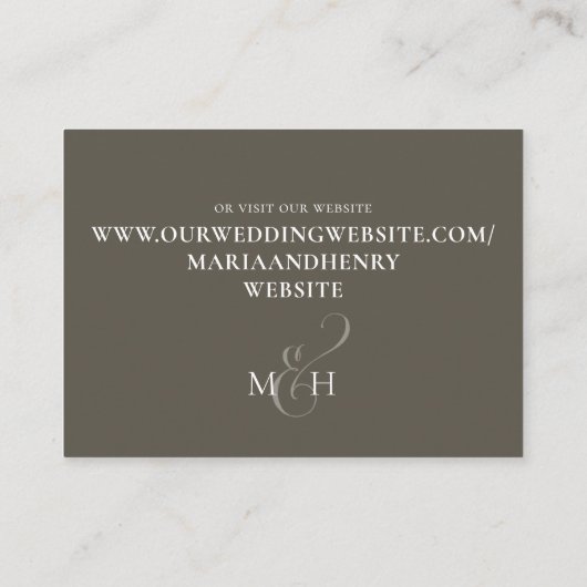 Carte D'accompagnement Code QR élégant RSVP Calligraphie en ligne Brown (Dos)