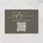 Carte D'accompagnement Code QR élégant RSVP Online Calligraphy Script (Devant)
