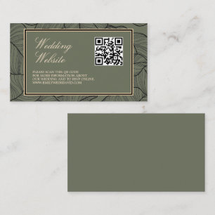 Carte D'accompagnement Code QR élégant Sage Classic