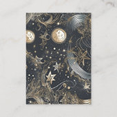 Carte D'accompagnement code qr Elegant Silver Gold Celestial Mariage (Dos)