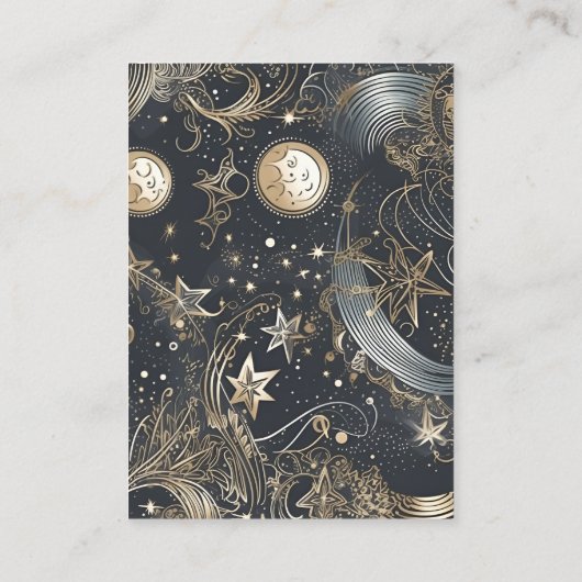 Carte D'accompagnement code qr Elegant Silver Gold Celestial Mariage (Dos)