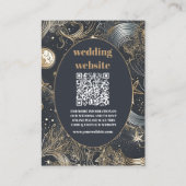 Carte D'accompagnement code qr Elegant Silver Gold Celestial Mariage (Devant)
