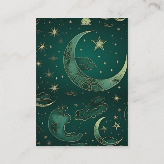 Carte D'accompagnement code qr Emerald Green Gold Celestin Mariage (Dos)