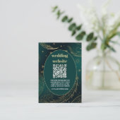 Carte D'accompagnement code qr Emerald Green Gold Celestin Mariage (Debout devant)