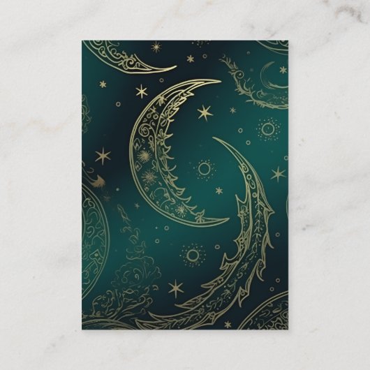 Carte D'accompagnement code qr Emerald Green Gold Celestin Mariage (Dos)