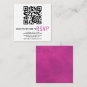 Carte D'accompagnement Code QR en ligne RSVP fuchsia rose mariage boîtier (Devant / Derrière)