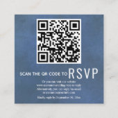 Carte D'accompagnement Code QR en ligne RSVP mariage bleu taché (Devant)