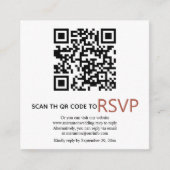 Carte D'accompagnement Code QR en ligne RSVP mariage en terre cuite taché (Devant)