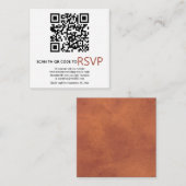 Carte D'accompagnement Code QR en ligne RSVP mariage en terre cuite taché (Devant / Derrière)