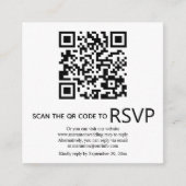 Carte D'accompagnement Code QR en ligne RSVP photo noir et blanc mariage (Devant)