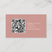 Carte D'accompagnement Code QR en ligne RSVP simple et rose poussiéreux (Dos)