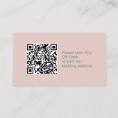Carte D'accompagnement Code QR en ligne RSVP simple et rose poussiéreux (Dos)