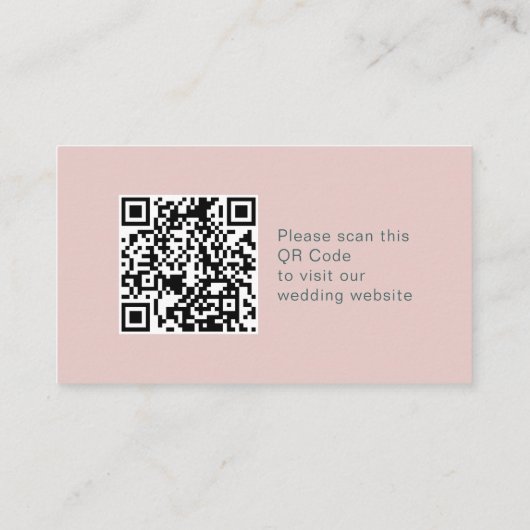 Carte D'accompagnement Code QR en ligne RSVP simple et rose poussiéreux (Dos)