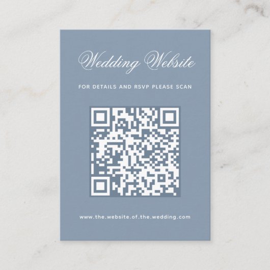 Carte D'accompagnement Code QR et calligraphie pour site web de mariage b (Devant)