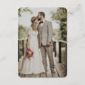Carte D'accompagnement Code QR et photo de mariage de feuillage de verdur (Dos)
