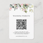 Carte D'accompagnement Code QR et photo de mariage de feuillage de verdur (Devant)
