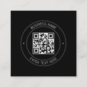 Carte D'accompagnement Code QR et texte modifiable | Noir et blanc (Devant)