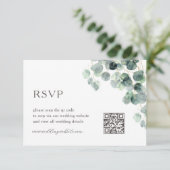 Carte D'accompagnement Code QR | Feuille d'eucalyptus (Debout devant)