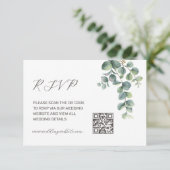 Carte D'accompagnement Code QR | Feuille d'eucalyptus (Debout devant)