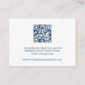 Carte D'accompagnement Code QR Fleur Aquarelle Bleue (Dos)