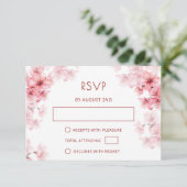 Carte D'accompagnement Code QR | Fleur de cerisier à l'aquarelle RSVP (Debout devant)