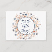 Carte D'accompagnement Code QR Fleur sauvage Dusty Blue et Peach Boho (Devant)
