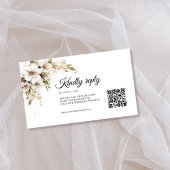 Carte D'accompagnement Code QR floral blanc verdure