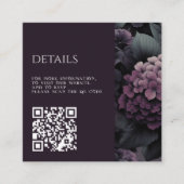 Carte D'accompagnement Code QR Floral Moody violet (Devant)