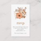 Carte D'accompagnement Code QR Florales d'Automne Mariage RSVP en ligne (Devant)