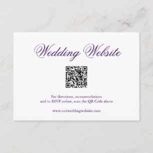 Carte D'accompagnement Code QR Formel Violet Traditionnel Mariage Élégant