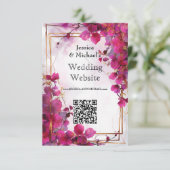 Carte D'accompagnement Code QR Fuchsia Enchantement : Aquarelle (Debout devant)