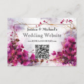 Carte D'accompagnement Code QR Fuchsia Enchantement : Aquarelle (Devant)