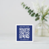 Carte D'accompagnement Code QR (généré instantanément) modifiable | Bleu  (Debout devant)