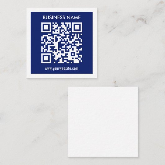 Carte D'accompagnement Code QR (généré instantanément) modifiable | Bleu  (Devant / Derrière)