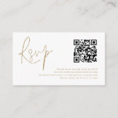 Carte D'accompagnement Code QR Gold Script Mariage RSVP (Devant)