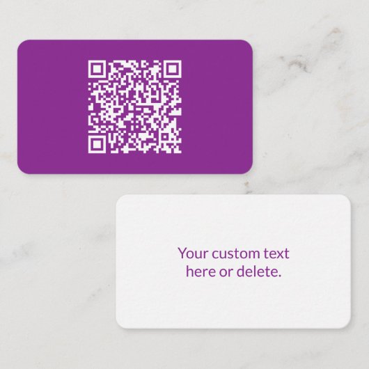 Carte D'accompagnement Code QR instantané avec votre URL de site Web | Po (Devant / Derrière)