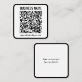Carte D'accompagnement Code QR instantané (entrez l'URL de votre site Web (Devant / Derrière)