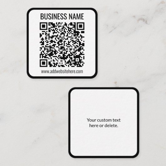 Carte D'accompagnement Code QR instantané (entrez l'URL de votre site Web (Devant / Derrière)