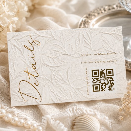 Carte D'accompagnement Code QR ivoire Détails de mariage
