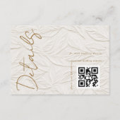 Carte D'accompagnement Code QR ivoire Détails de mariage (Devant)