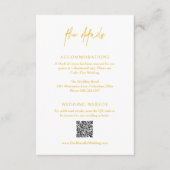 Carte D'accompagnement Code QR jaune classique Mariage élégant (Devant)