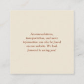 Carte D'accompagnement Code QR mariage Beige Terracotta (Dos)