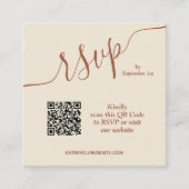 Carte D'accompagnement Code QR mariage Beige Terracotta (Devant)