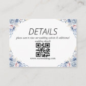Carte D'accompagnement Code QR Mariage bleu Dusty (Devant)