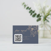 Carte D'accompagnement Code QR Mariage bleu foncé (Debout devant)