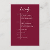 Carte D'accompagnement Code QR mariage Burgundy Simple Timeline (Devant)