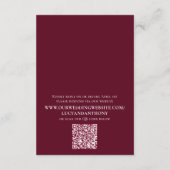 Carte D'accompagnement Code QR mariage Burgundy Simple Timeline (Dos)