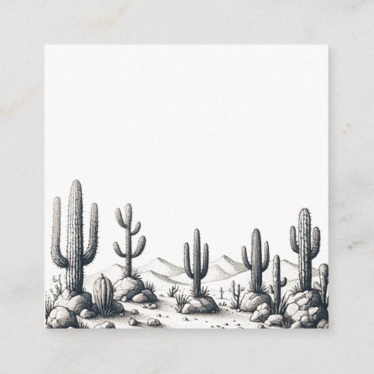 Carte D'accompagnement Code QR Mariage Cactus décontracté (Dos)